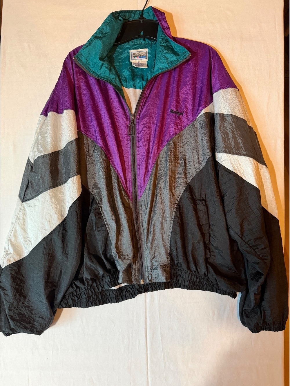 MacGregor Vintage Colorblock Nylon Windbreaker Jacket 2X